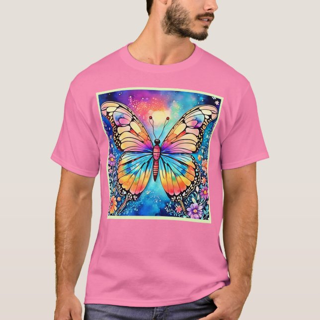 T-shirt Art papillon vibrant (Devant)