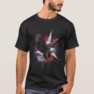 T-shirt Art Patriotique Eagle Street - Rouge Blanc Bleu Sp