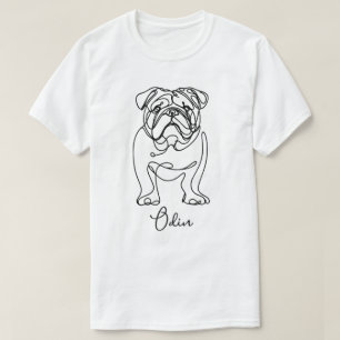 T-shirt Art personnalisé de ligne Bulldog