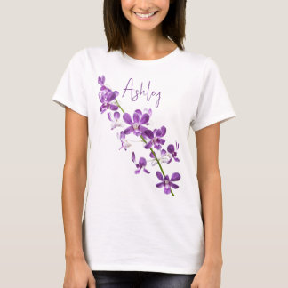 T-shirt Art personnalisé dendrobium orchidée violette
