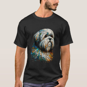 T-shirt Art polygonal Lhasa Apso