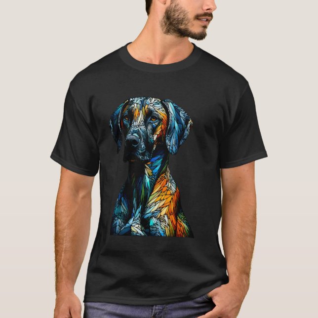 T-shirt Art polygonal Rhodesian Ridgeback Ridgebacks (Devant)