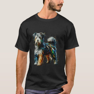 T-shirt Art polygonal Terrier tibétain