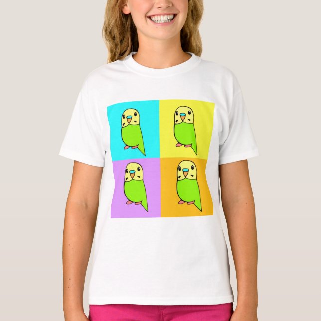 T-shirt Art Pop Budgie (Devant)
