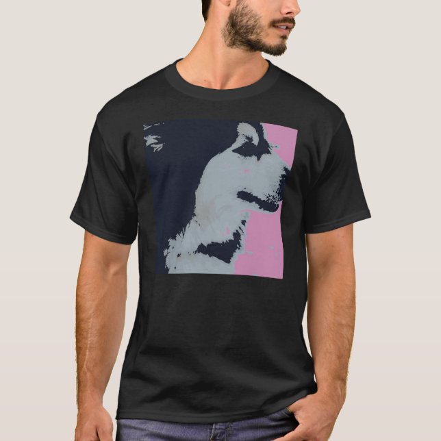 T-shirt Art Pop Chien Malamute (Devant)