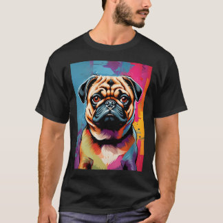T-shirt Art pop coloré de Pug