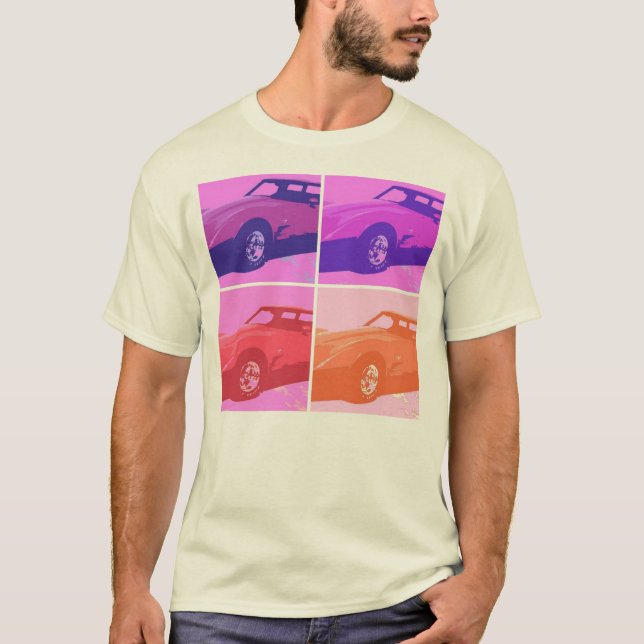 T-shirt Art pop corvette rouge 1979 (Devant)