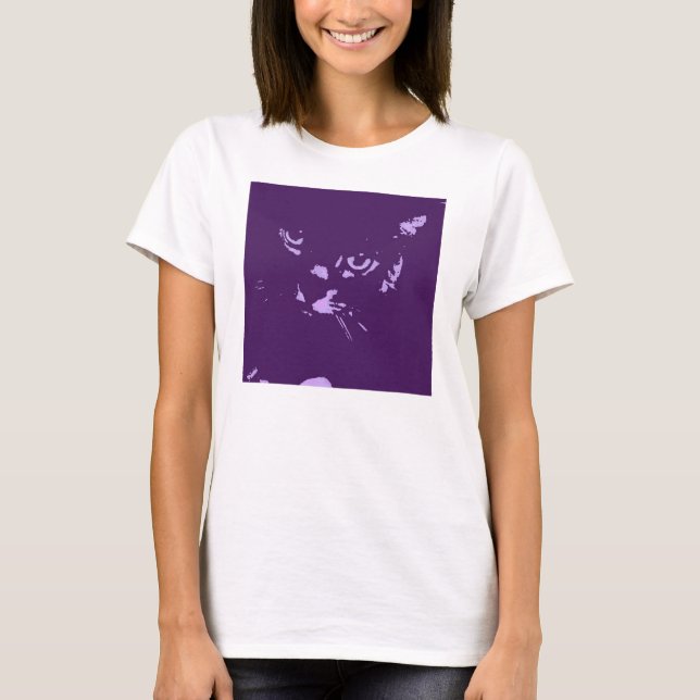 T-shirt Art Pop de chat bleu russe (Devant)