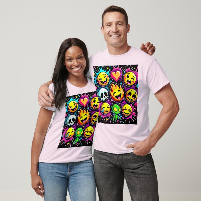 T-shirt Art pop Emoji vibrant (Unisexe)