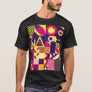 T-shirt Art pop, formes géométriques colorées.