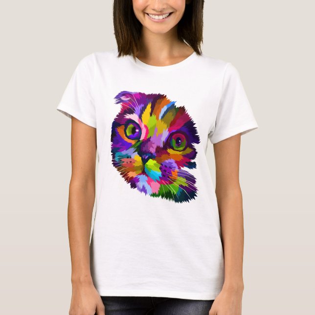 T-shirt Art pop Kitten multicolore (Devant)