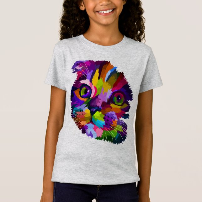 T-Shirt Art pop Kitten multicolore   (Devant)