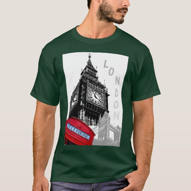 T-shirt Art Pop moderne Londres Big Ben Horloge Tower (Devant)