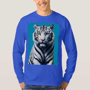 T-shirt Art Pop Tigre Blanc - Fer & Chat Sauvage Coloré