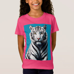 T-Shirt Art Pop Tigre Blanc - Fer & Chat Sauvage Coloré