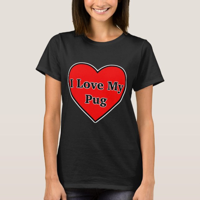 T-shirt Art populaire de chien carlin (Devant)