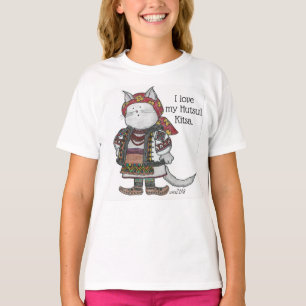 T-shirt Art populaire de Hutsul Kitsa Kitty d'Ukrainien