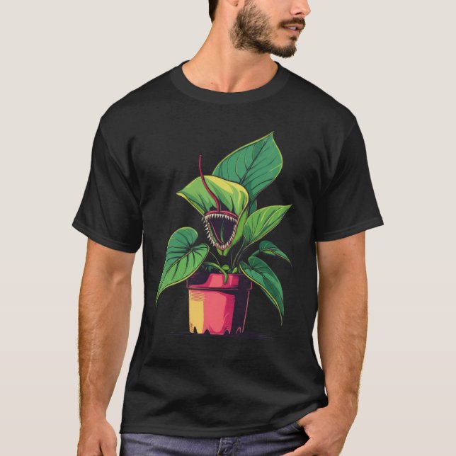 T-shirt Art Populaire de Plante en Pot Vibrante (Devant)