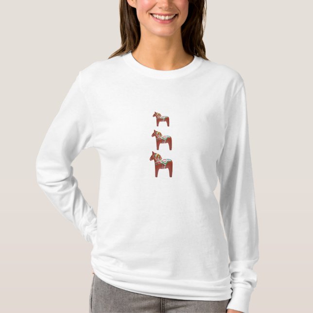 T-shirt Art populaire de Scandinave de trio de cheval de (Devant)