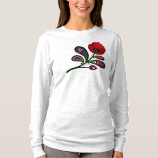 T-shirt Art populaire d'Ukrainien de pavot de Paisley