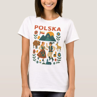 T-shirt Art populaire montagnard polonais plat