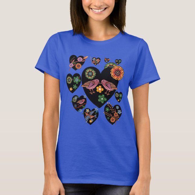 T-shirt Art populaire scandinave Inséparable (Devant)