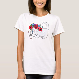 T-shirt Art populaire ukrainien chat