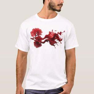 T-shirt Art porté FLEUR ABSTRAITE Chic
