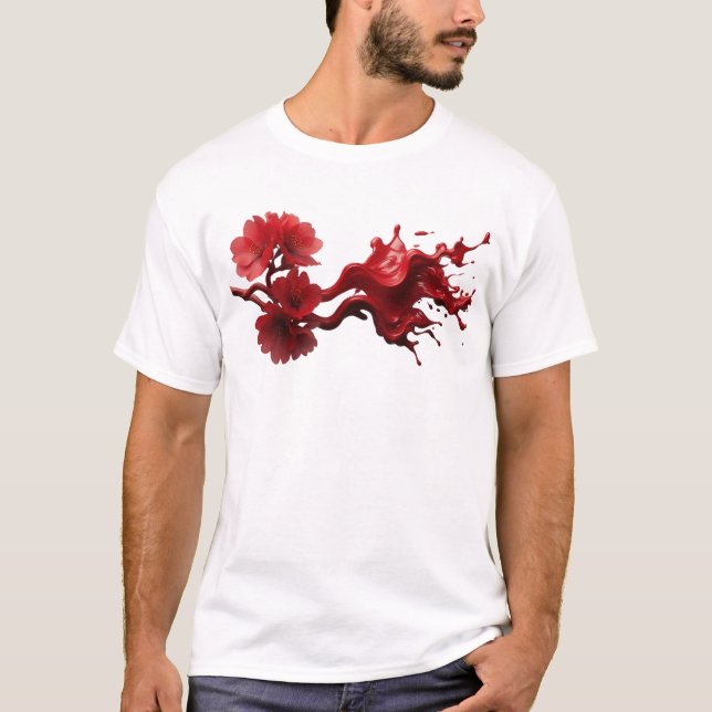 T-shirt Art porté FLEUR ABSTRAITE Chic (Devant)