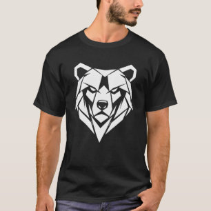 T-Shirt Art pour Amoureux d'Animaux Tête d'Ours Gé