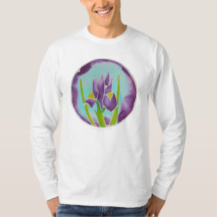 T-shirt Art pourpre de batik de fleur d'iris
