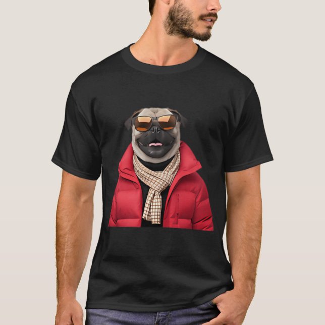 T-shirt Art pug cool (Devant)
