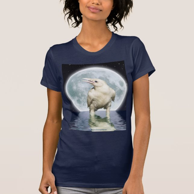 T-shirt Art Rare White Raven & Moon II (Devant)