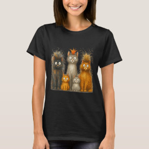T-shirt Art Rétro Chat Fou Drôle Cadeau Chatons Hommes Fem