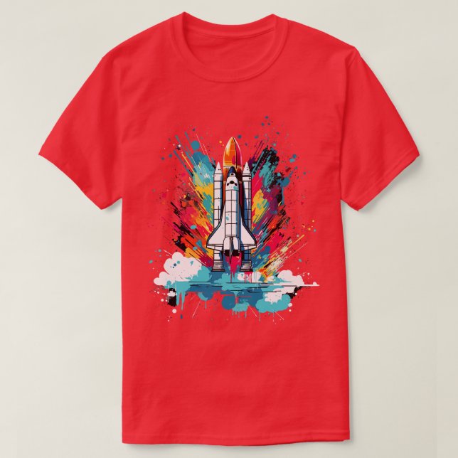 T-shirt Art Rocket Lancement Spatial Cadeaux Sciences Cade (Design devant)