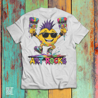 T-shirt Art Rocks Punk Mohawk Emoji Artiste Fun Graffiti