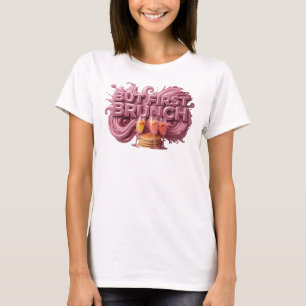 T-shirt Art rouge artistique MAIS D'ABORD BRUNCH Art à por