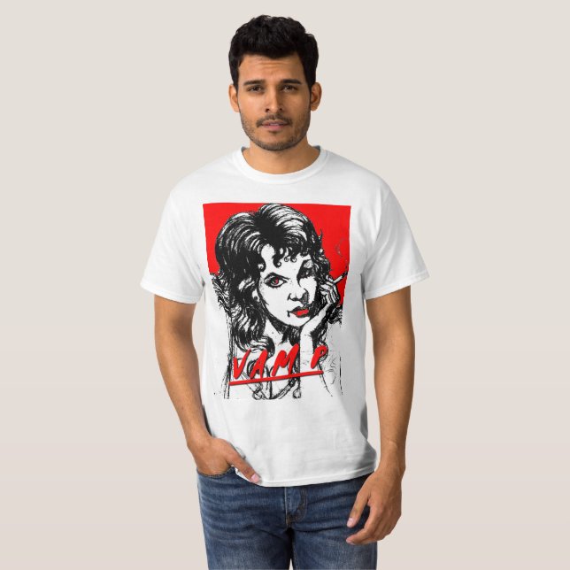 T-SHIRT ART ROUGE JACK JOYA DE LÈVRES DE VAMPIRE (Devant entier)