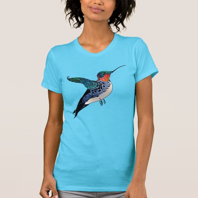 T-shirt Art Ruby Throsé Colibri Style Tattoo (Devant)