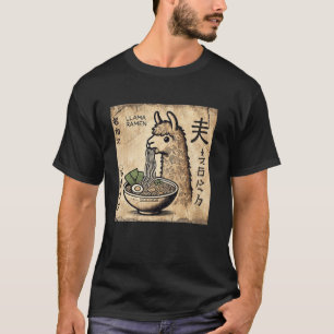 T-shirt Art rupestre japonais amateur de nouilles lama ram