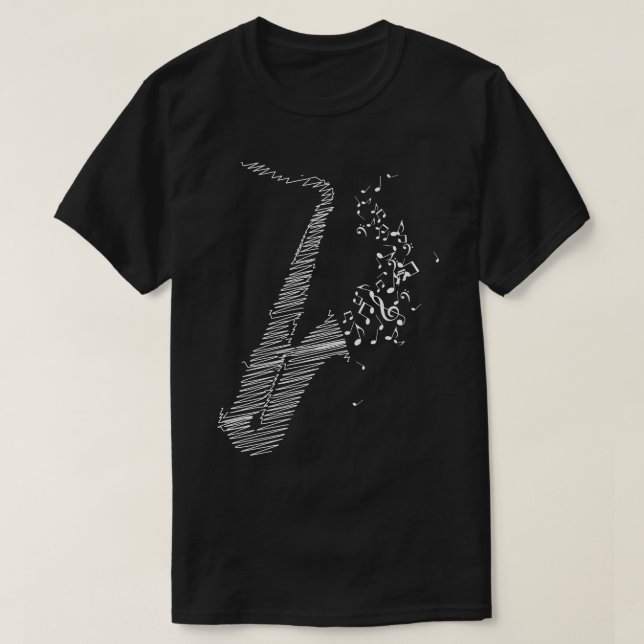 T-shirt Art saxophone créatif blanc (Design devant)