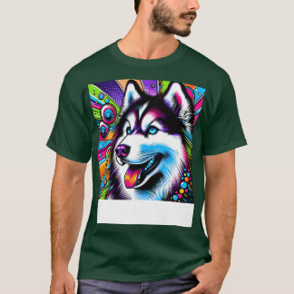 T-shirt Art Sibérie Husky Tee Sleek Canine Couture 1