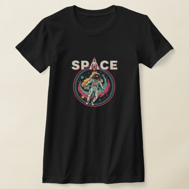 T-shirt Art spatial astronaute cosmique rétro (Poser)