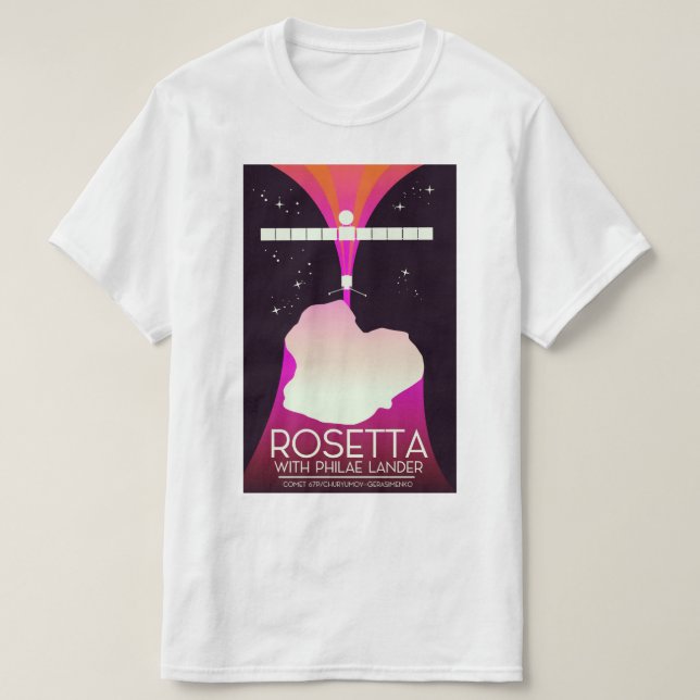 T-shirt Art spatial de Rosetta & Philae Lander. (Design devant)