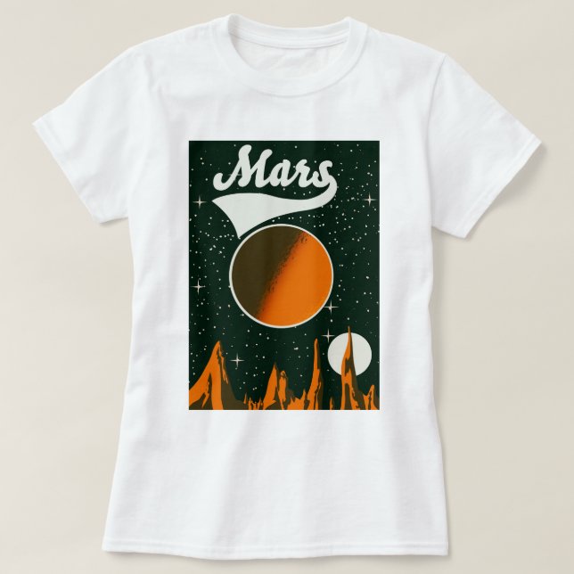 T-shirt Art spatial vintage de Mars (Design devant)
