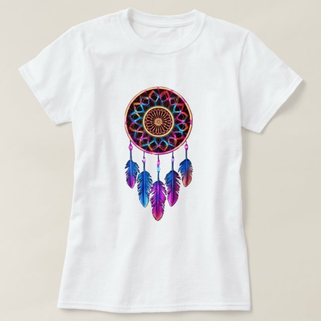 T-shirt Art spirituel Boho attrapeur de rêves. (Design devant)