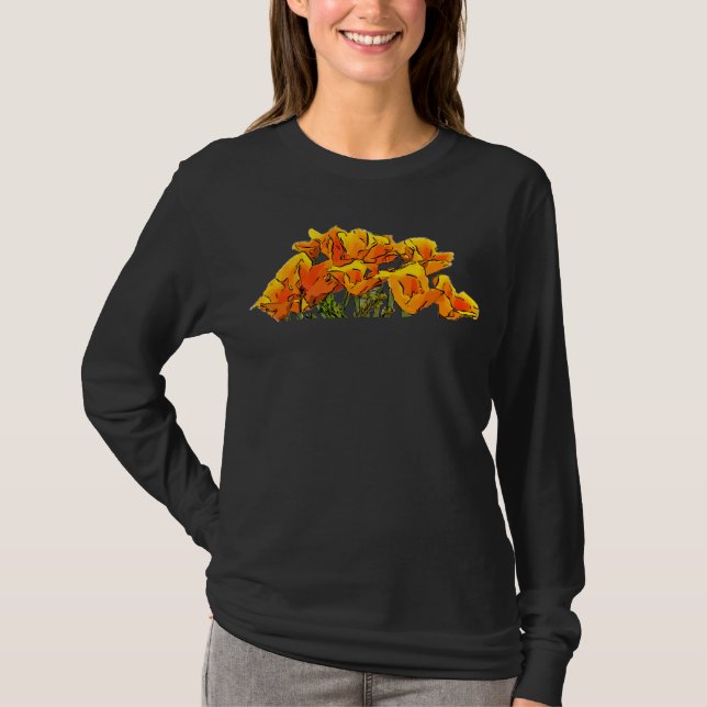 T-shirt Art stylisé California Poppy - (Devant)