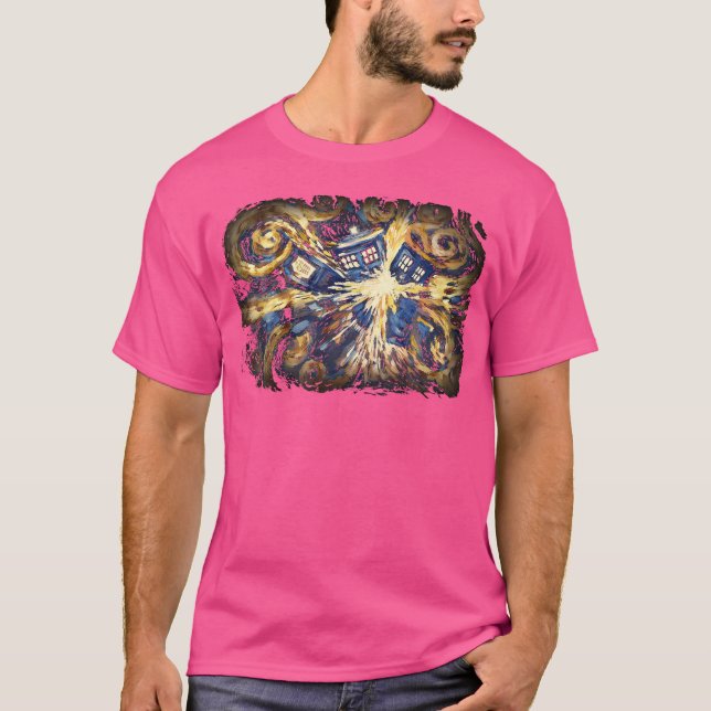 T-shirt Art Tardis Van Gogh Temps Voyage Ventilateur Sci-F (Devant)