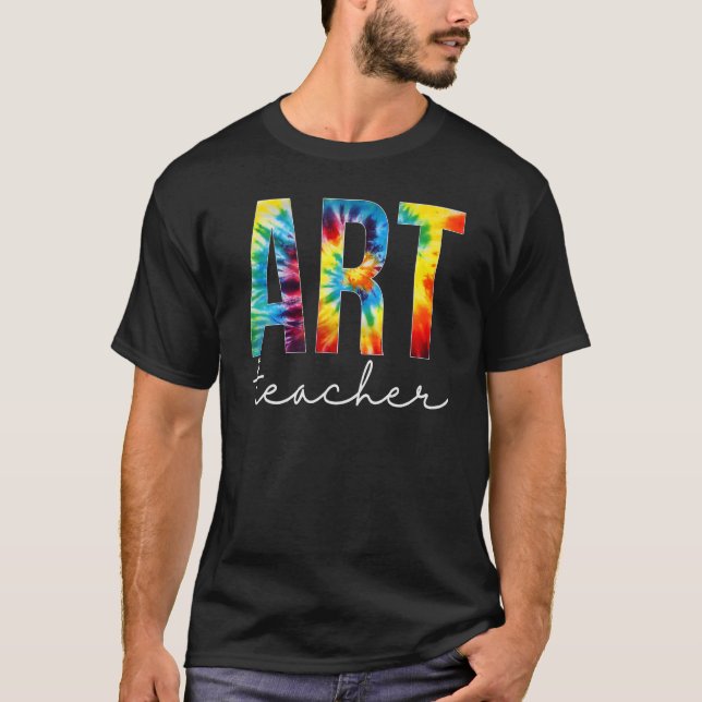 T-shirt Art Teacher Tie Dye Jour d'appréciation Bonjour Re (Devant)