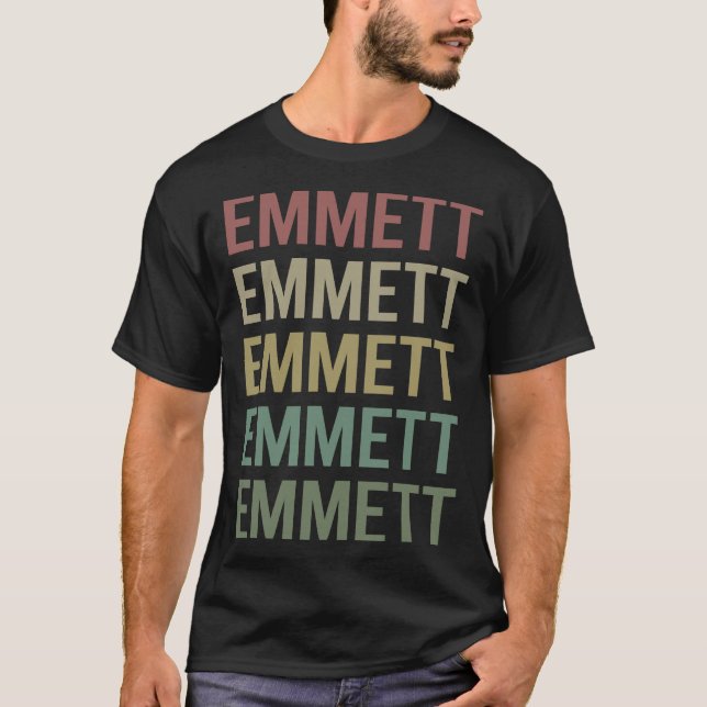 T-shirt Art Texte coloré - Nom Emmett (Devant)